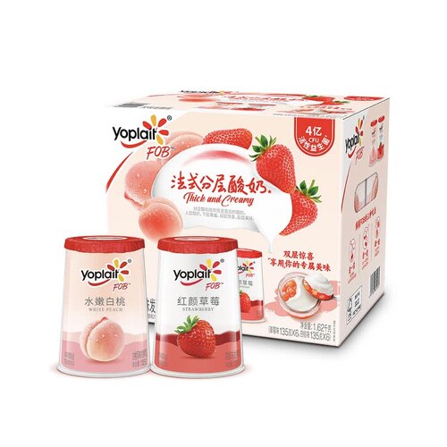 山姆代购 优诺FOB法式分层酸奶 135g*12杯 混合水果口味发酵乳
