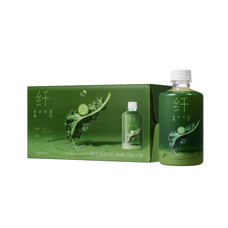 山姆会员超市代购 喜茶奶茶饮料整箱12瓶 羽衣甘蓝青瓜复合果蔬汁