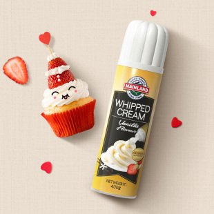 山姆超市代购 喷射稀奶油400g 美兰烘焙原料比利时香草风味稀奶油