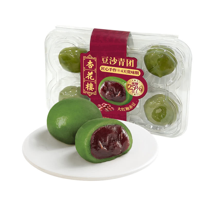 山姆代购  杏花楼 豆沙青团360g 咸蛋黄黑猪肉松青团 减糖糕点心