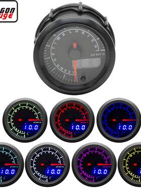 52mm汽车改装仪表空燃比表 LED数显汽车空燃比表 12V改装仪表