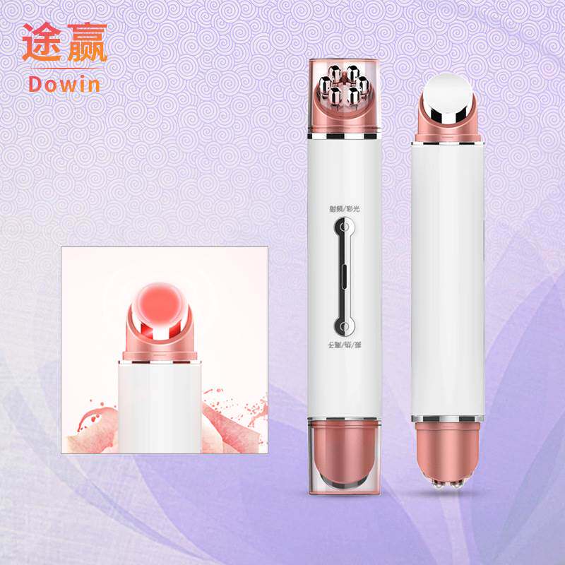 新款振动美容仪 彩光温热面部提拉仪 家用红蓝黄光美容笔厂家