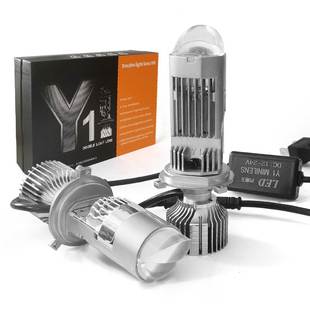 Y6S三色双光透镜H4摩托车通用12 汽车LED大灯Y1 Y8白光 24V
