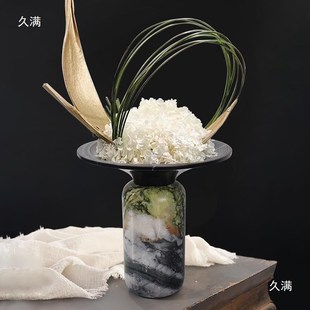 厂促出新花d中式大理石器花瓶摆件间售柜楼处茶桌电视客木厅桌