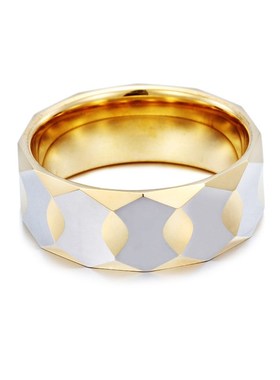 新款饰品 时尚钨钢戒指 潮流男女通用钨钢指环 几何棱形戒指