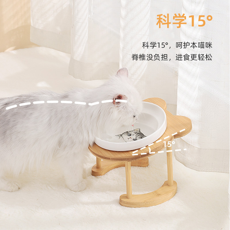 猫碗双碗单碗套装陶瓷高脚宠物碗斜口喂食碗可爱猫盆小型犬狗碗,宠物/宠物食品及用品,猫狗碗/慢食碗,淘宝优惠券,粉丝福利购,淘宝优惠卷