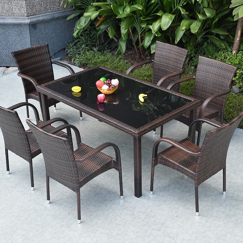 户外桌椅室外庭院露台藤椅咖啡厅五件套组合阳台休闲花园桌椅露天