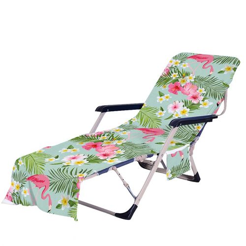 花树叶印花沙滩椅套 酒店别墅躺椅B罩毛巾包 海边海边沙滩巾椅套2