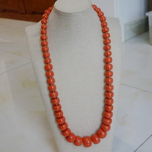 民族风饰品 藏装配饰热卖大珠款仿珊瑚塔链假珊瑚毛衣链 拍照项链