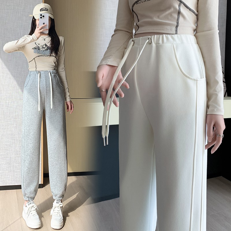 孕妇裤子春秋装外穿春款束脚运x动卫裤2024新款小个子无托腹孕妇