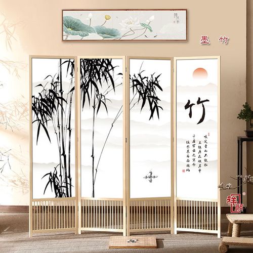 实木屏风隔断玄关现代新中式家用可移动折叠遮挡客厅卧室书房酒店