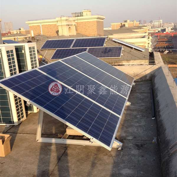 混凝土平屋顶载重式光伏支架水泥屋面重物压载式角铝支撑架可定制