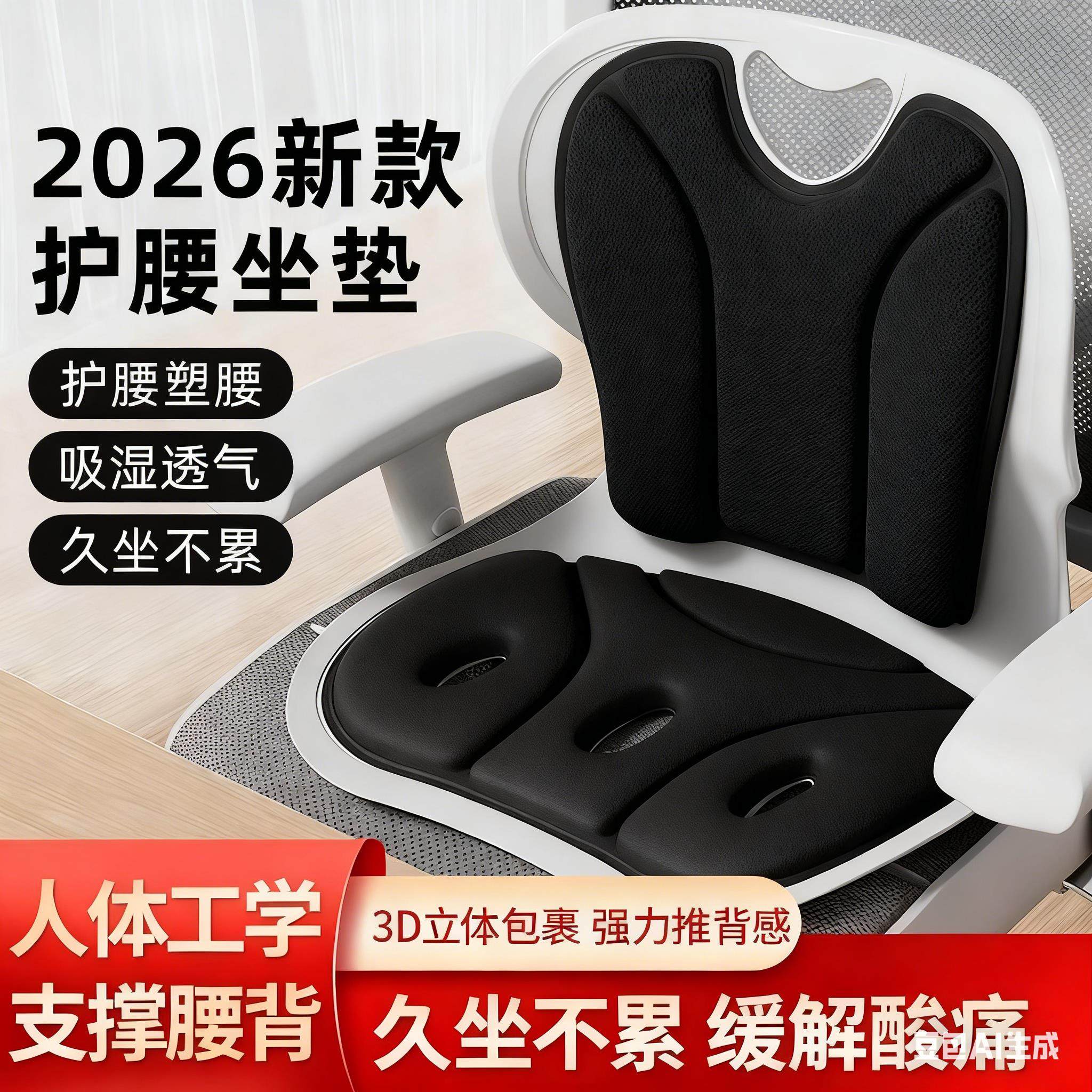 护腰坐垫坐姿椅人体工学办公室学习椅垫腰靠背垫背靠座椅久坐不累,居家布艺,腰靠垫,淘宝优惠券,粉丝福利购,淘宝优惠卷