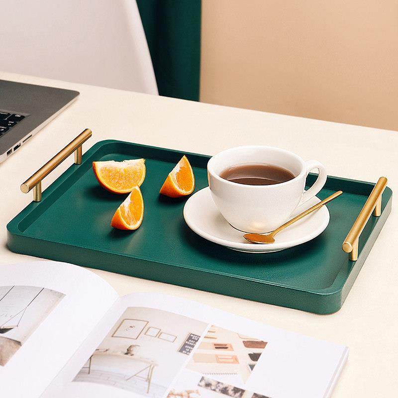 北欧轻奢托盘家用放茶杯水杯咖啡杯子木质长方形早餐香薰盘茶盘,餐饮具,盘,淘宝优惠券,粉丝福利购,淘宝优惠卷