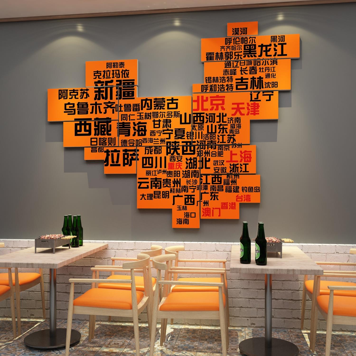 工业风烧烤店装饰创意墙面氛围布置网红烤肉餐饮饭店海报背景贴画