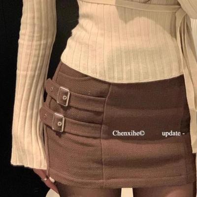 复古小个子高腰显瘦百搭半身裙女