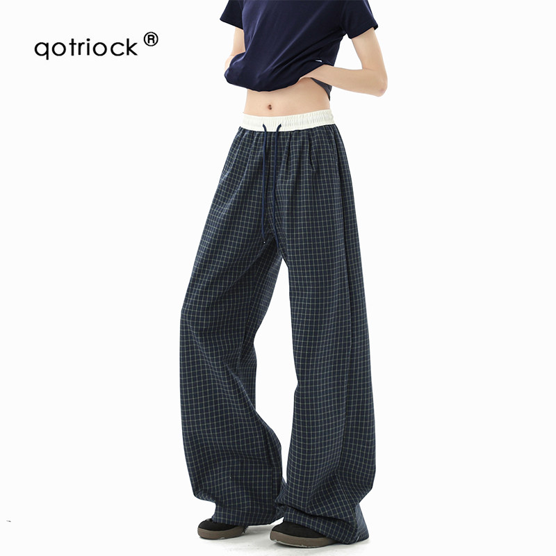QOTRIOCK美式格子松弛感休闲裤男图片