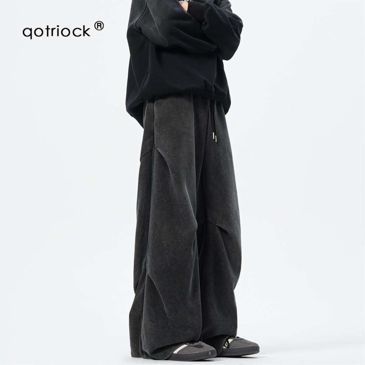 QOTRIOCK做旧水洗伞兵休闲卫裤男图片