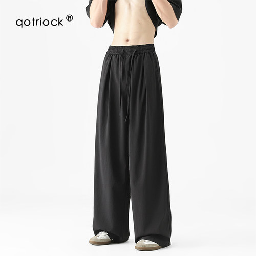 QOTRIOCK垂感冰丝休闲西裤男夏季
