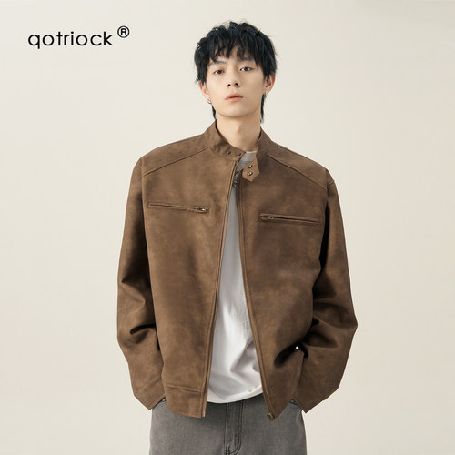 QOTRIOCK美拉德美式棕色棉服外套