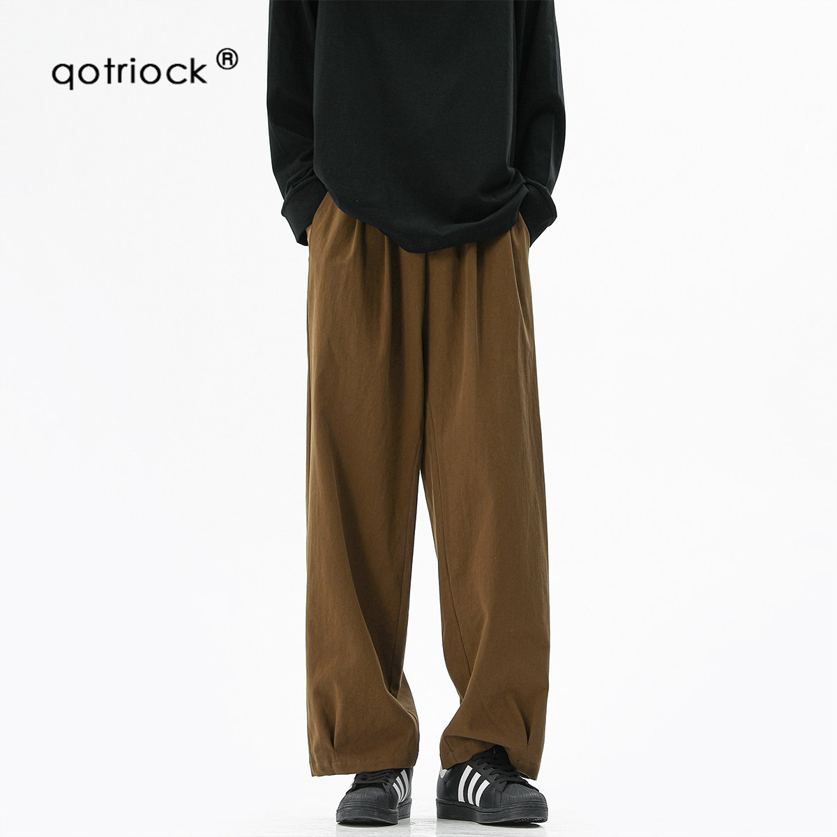 QOTRIOCK日系复古垂感休闲裤男春图片