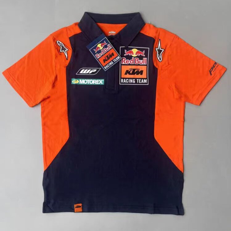 适用KTM厂队短袖 摩托车A星红牛联名t恤 MOTOGP夏季骑行polo衫