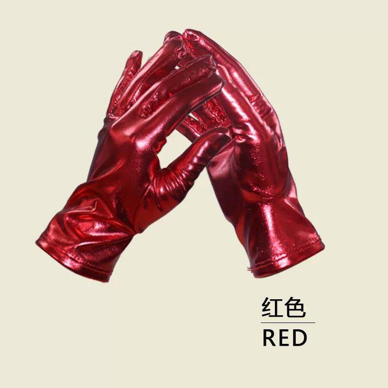 典狱长cos服手套表演舞蹈演出手套漆皮成人演出舞台薄款弹力朋克