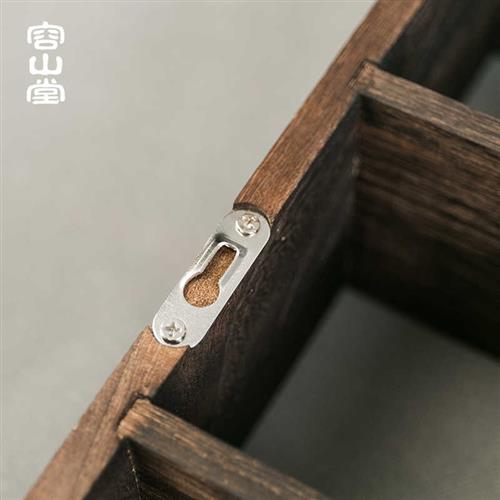 容山堂家具中式实木挂墙博古架茶杯架多宝阁茶具收纳柜置物展示架