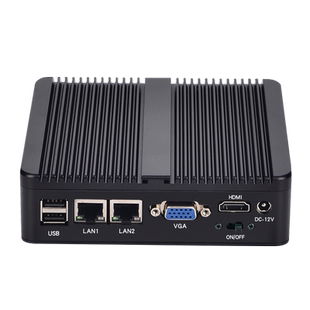工控机迷你电脑微型主机四核J4105办公家用4K高清HTPC小型便携式J4125无风扇minipc双网双串口嵌入式J1900