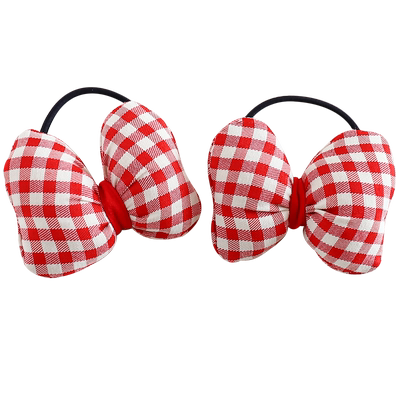 儿童红色格子蝴蝶结发绳新年女孩头饰头绳女童扎头发皮筋发圈发饰