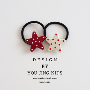 韩系儿童星星发圈可爱点点爱心女童皮筋发绳女孩复古扎发头绳头饰