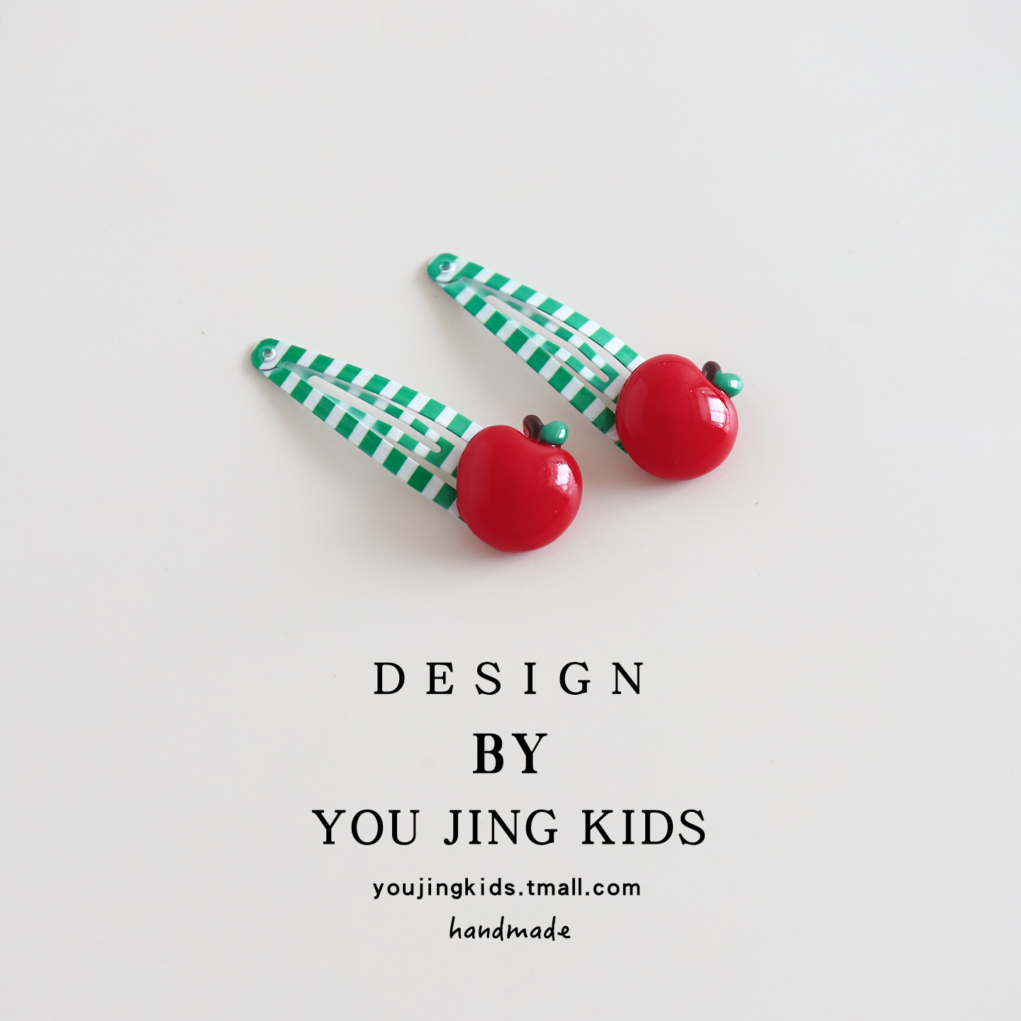 可爱苹果儿童发夹女孩彩色印花BB夹发卡冰激凌甜美少女刘海夹头饰