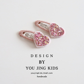 亮片爱心儿童发夹女童春季 BB夹刘海边夹女孩发卡宝宝可爱头饰 新款