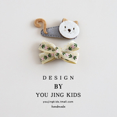 韩系可爱儿童发夹女童猫咪刘海夹发卡小女孩清新边夹布艺百搭头饰