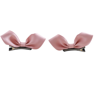 儿童蝴蝶结发夹公主女童发卡子顶夹小女孩红色全包布宝宝周岁头饰