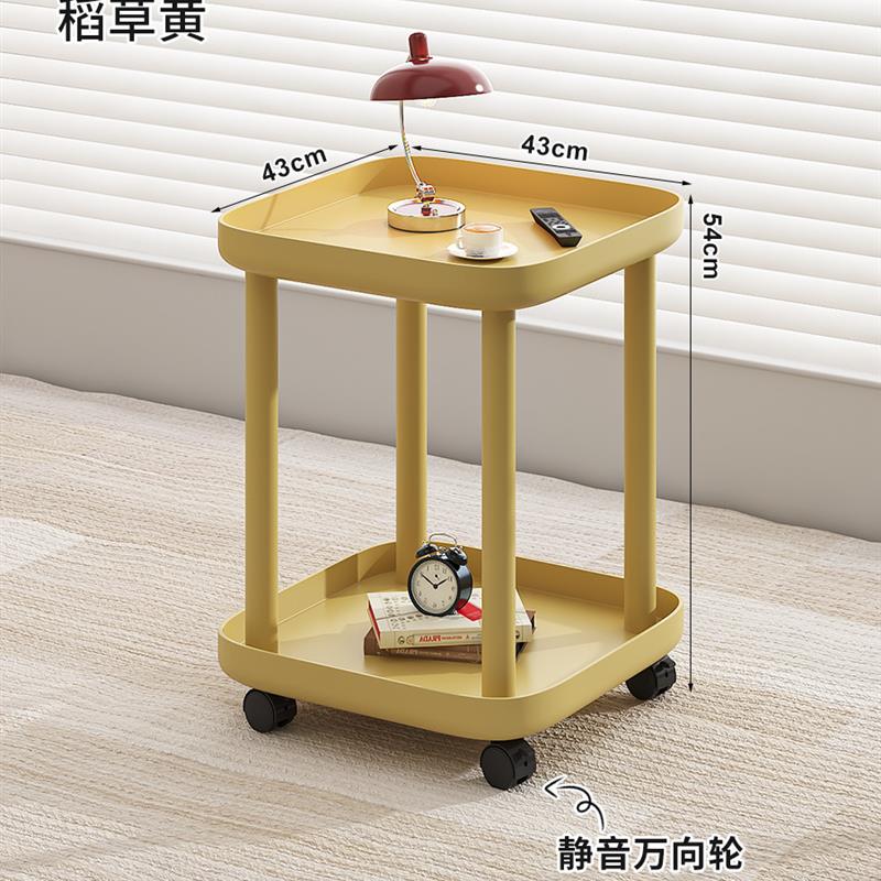 可移动置物小推简约风沙发边小茶几杂物带轮置物架卧室阳台小桌子