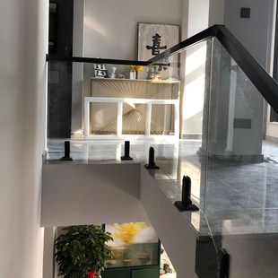 网红超白钢化玻璃楼梯扶手栏杆现代简约轻奢中式江浙沪上门安装