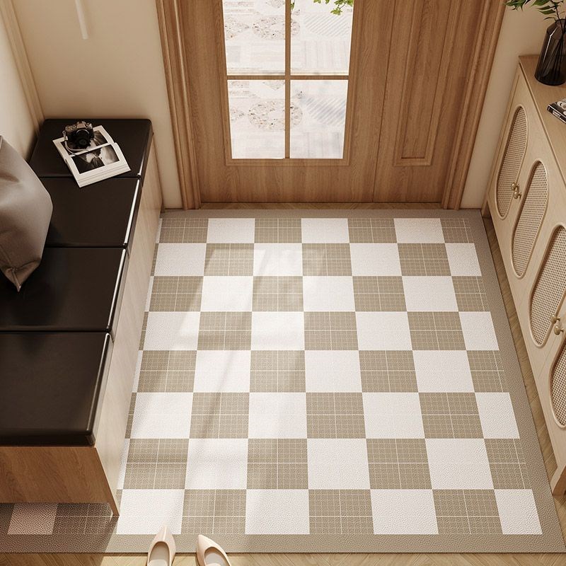 轻奢复古进门垫防水防滑皮革地垫可裁剪可擦免洗pvc地毯法式脚垫