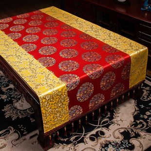 中式电视柜盖巾新中式茶几桌布防尘防烫长方形垫布书桌餐桌布桌旗