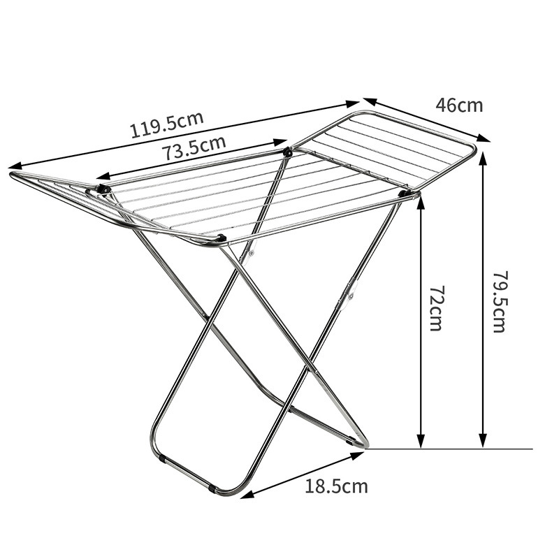 阳台翼型落地晾衣架免安装折叠置地晒衣架X型室内衣服收纳挂衣架