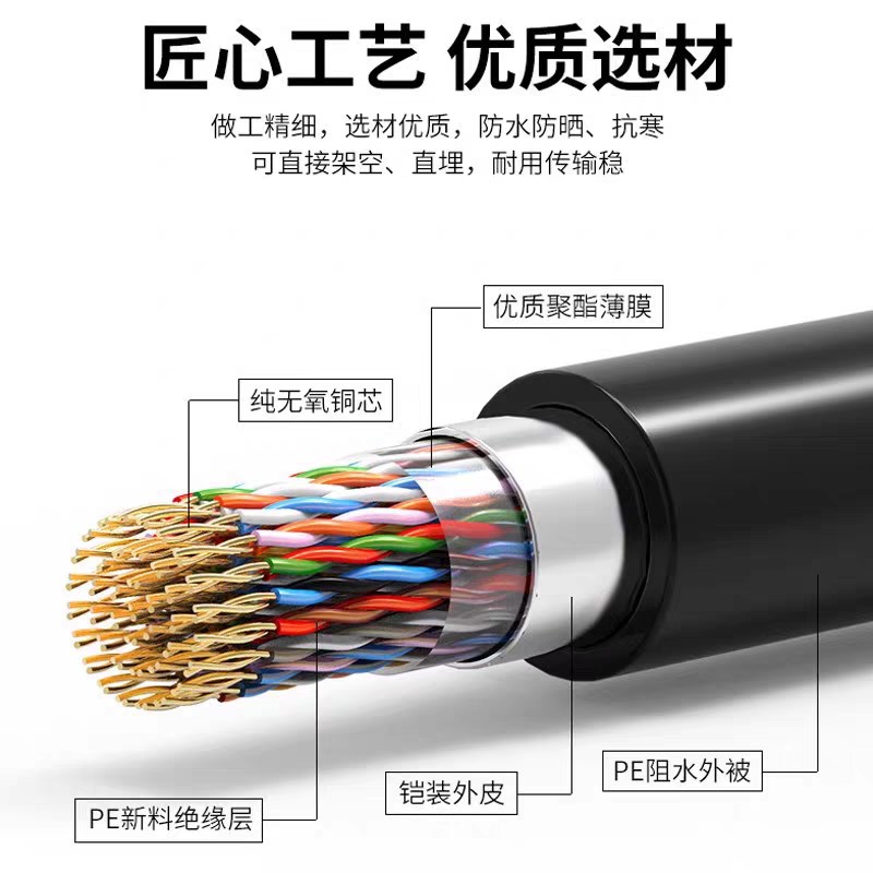 南洋国标纯铜芯HYA/HSYV大对数阻燃5 10 25 30 50 100对通信电缆