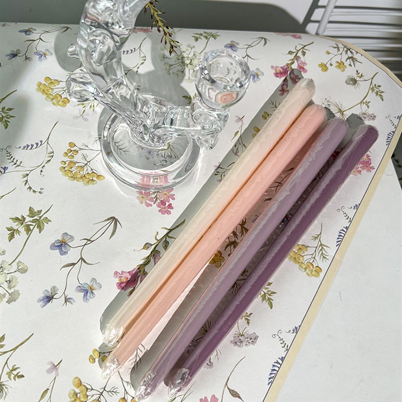 橘色系绿色系蓝色系粉色系咖色系枝型无香味蜡烛四只一套