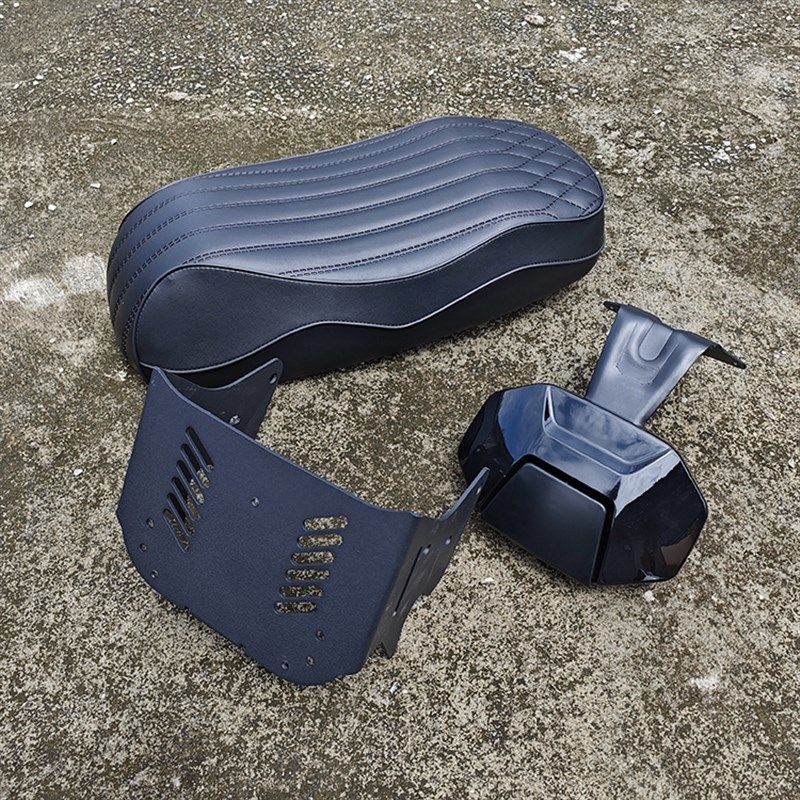 深远T300新国标电动车一体座短尾靠背长坐垫53cm长座包