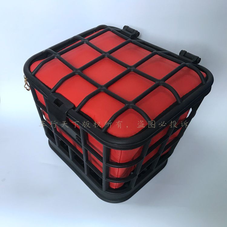 适用于国标小彩豆小钢豆电动车装塑料车筐黄棕色车篮耐撞防水内包