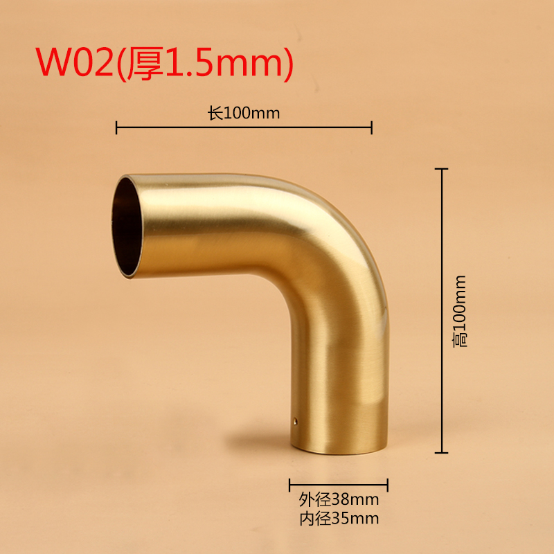 纯铜圆弯管新中式家具实木床沙发扶手套黄铜弯头连接轻奢直角脚套