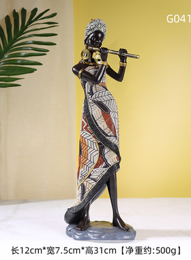 非洲部落异域风情摆件客厅玄关酒柜创意家居装饰黑人女人复古摆件