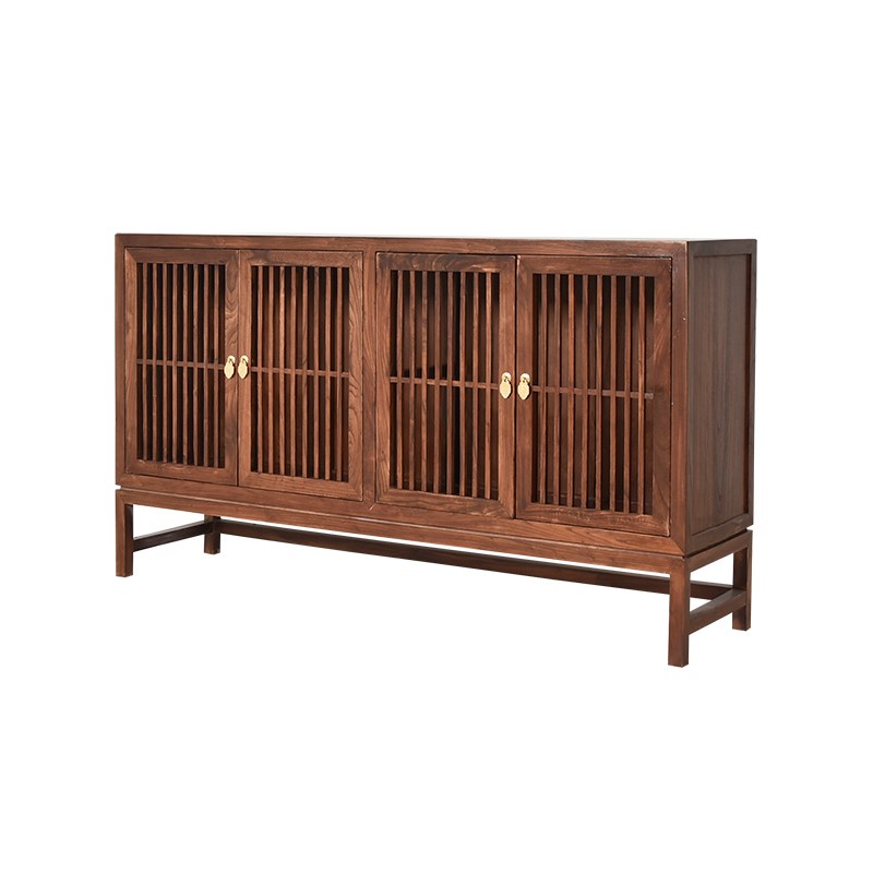 老榆木餐边柜茶水柜置物木柜放鞋柜新中式休闲茶室收纳餐厅储物柜