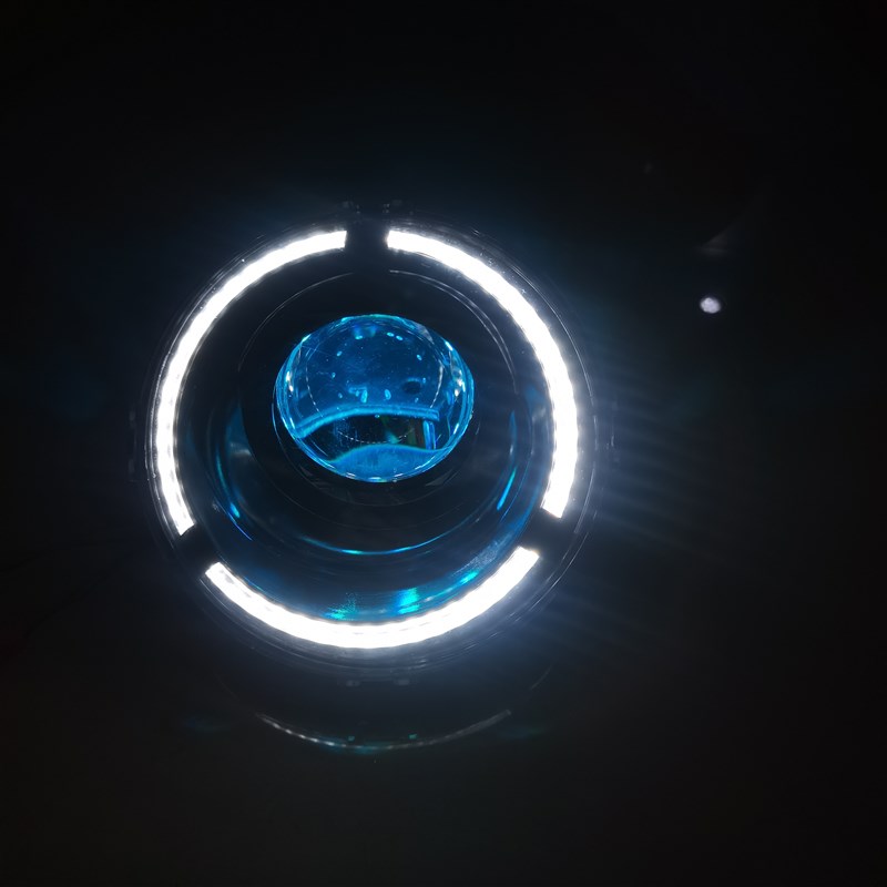 新国标大牛N7KCN9N11N12大灯总成75W蜂窝高清恶魔眼透镜LED双灯珠