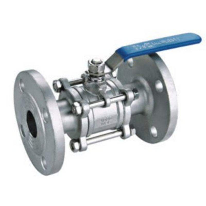 304不锈钢三片式法兰球阀Q41F-16P阀门全通径DN15 DN20 DN25球阀
