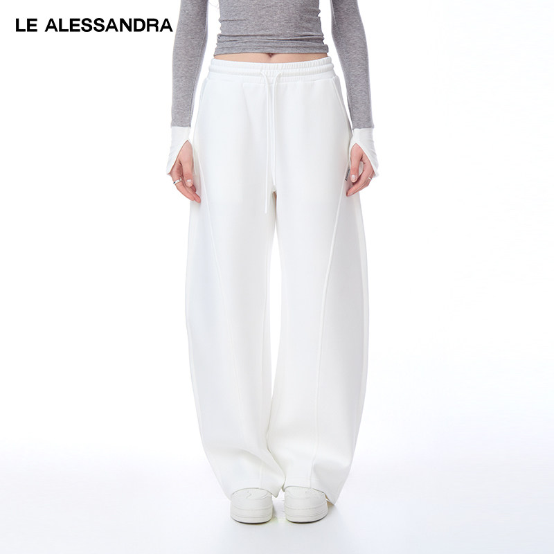 【吉娜同款】品牌直营LE ALESSANDRA 棉质瑜伽弯刀运动裤长裤女